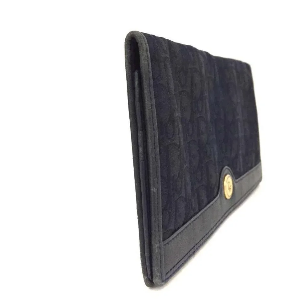 Christian Dior Trotter Canvas Leather Long Bifold Wallet /6T0694